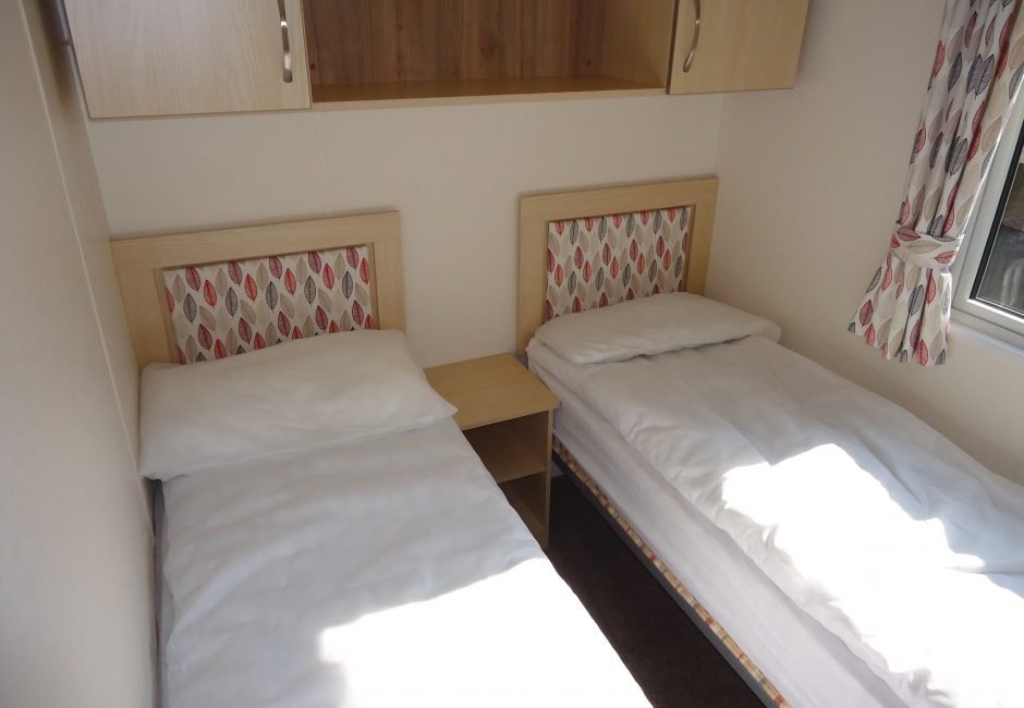 Culm Holiday Caravan Devon Twin Bedroom at Forest Glade