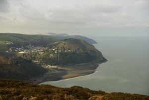 Lynton and Lynmouth seen from Countisbury Hill