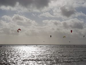 kite surfers at exmouth at Forest Glade